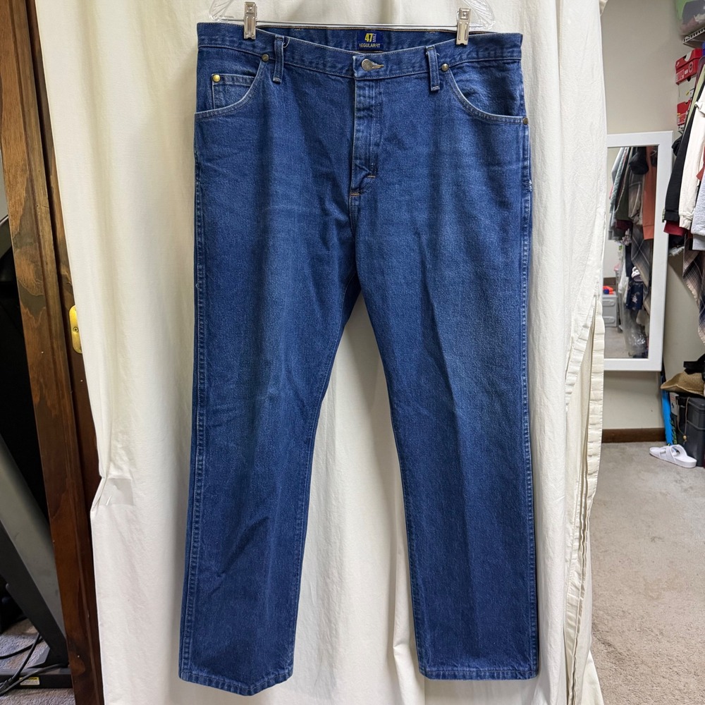 Wrangler 47MWZ Premium Performance Cowboy Cut Regular Fit Jeans Blue Mens 38x30